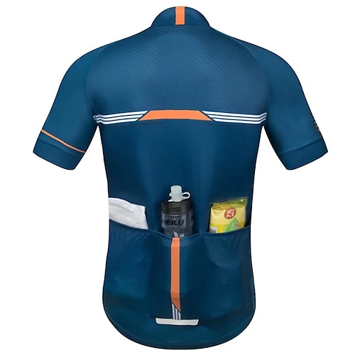 

21Grams Men's Cycling Jersey Short Sleeve Bike Top with 3 Rear Pockets Mountain Bike MTB Road Bike Cycling Breathable Quick Dry Moisture Wicking Reflective Strips White Black Green Polyester Spandex