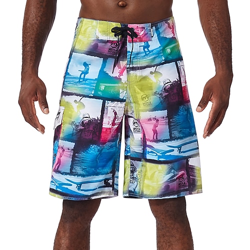 

Herre Badeshorts Surf shorts Hurtigtørrende Surf shorts Badedragt Med lommer Snørelukning Svømning Surfing Strand Vandsport Trykt Sommer