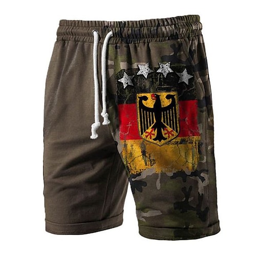 

Men's Stylish Casual / Sporty Active Shorts 3D Print Drawstring Pocket Short Pants Daily Holiday Micro-elastic Graphic Patterned Camouflage Comfort Breathable Mid Waist Coffee S M L XL XXL / Summer