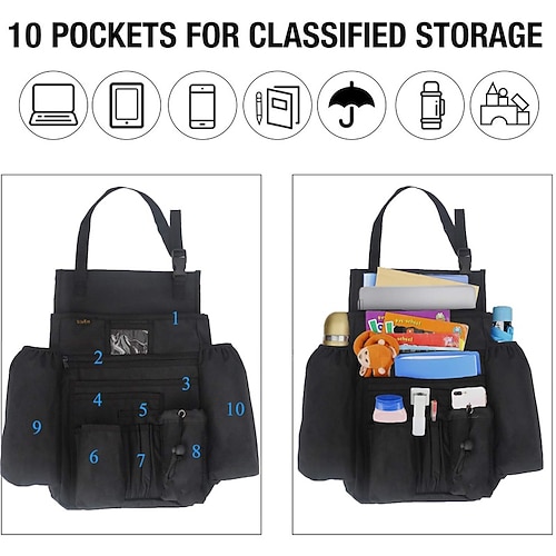 

Car Front Seat Organizer - Car Seat File Organizer Car Passenger Seat Organizer Law Enforcement - Vehicle Storage Organizer with Dedicated Laptop Tablet Holder Cup Holder Black