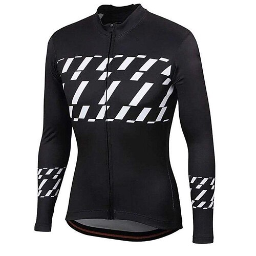 

21Grams Women's Cycling Jersey Long Sleeve Bike Top with 3 Rear Pockets Mountain Bike MTB Road Bike Cycling Breathable Quick Dry Moisture Wicking Black Spandex Polyester Sports Clothing Apparel