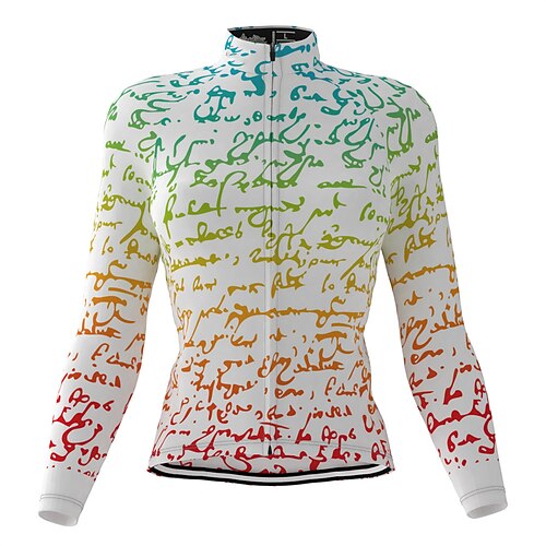 

21Grams Women's Cycling Jersey Long Sleeve Bike Top with 3 Rear Pockets Mountain Bike MTB Road Bike Cycling Breathable Quick Dry Moisture Wicking White Black Black White Graphic Patterned Spandex