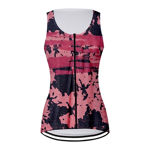 

21Grams Women's Cycling Vest Sleeveless Rosy Pink Graphic Bike Breathable Quick Dry Reflective Strips Back Pocket Polyester Spandex Sports Graphic Clothing Apparel