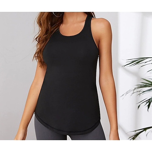 

Women's Strap Yoga Top Tank Top Solid Color White Black Yoga Top Sleeveless Sport Activewear Comfortable Stretchy Slim