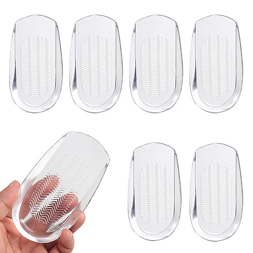

1 Pair Shock Absorption / Relieves Stress / Breathable Insole & Inserts / Height Increase Insoles Gel Heel All Seasons Unisex Clear