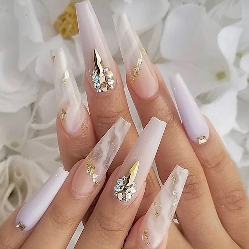 

1 set Resin Safety Removable Classic Fashion Trendy Christmas Party / Evening Office / Career Fake Nails for Finger Nail / Romantic Series