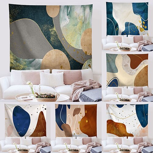 

Abstract Wall Tapestry Art Decor Blanket Curtain Hanging Home Bedroom Living Room Decoration Polyester