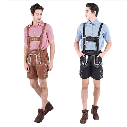 

Oktoberfest / Beer Cosplay Costume Masquerade Adults' Men's Oktoberfest Beer Masquerade Festival / Holiday Polyster Blue / Red Men's Easy Carnival Costumes Plaid / Check / Shirt / Shorts / Shirt