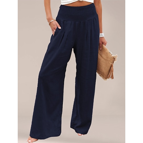 

Women's Loungewear Bottom Nighty Pure Color Fashion Comfort Home Street Polyester Pant Spring Summer Green Purple