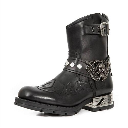

Men's Boots Motorcycle Boots Biker boots Vintage Daily PU Mid-Calf Boots Black Fall Winter