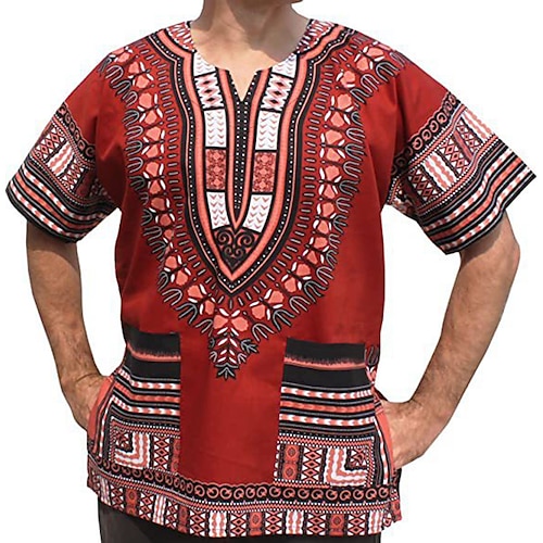 

Adulto Per uomo Stampa africana Dashiki Abiti africani moderni Per Feste Poliestere Mascherata Superiore