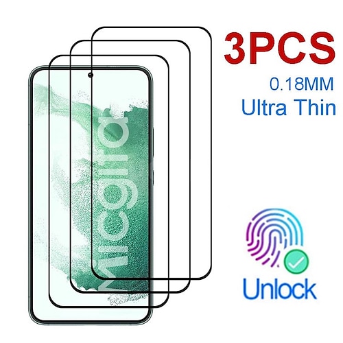 

[3 Pack ] Front Screen Protector Tempered Glass 9H Hardness Scratch Proof Anti-Fingerprint Privacy Screen Protectors For S22 Ultra S22 Plus