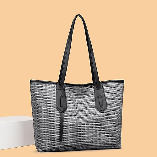 

Women's Tote Top Handle Bag Oxford Cloth Zipper Geometric Shopping Date Green Black Pink khaki