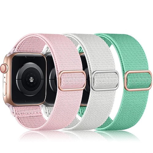 

3 PCS Smart Watch Band Compatible with Apple iWatch Series 8 7 6 5 4 3 2 1 SE Sport Band for iWatch Smartwatch Strap Wristband Nylon Adjustable Elastic Stretchy