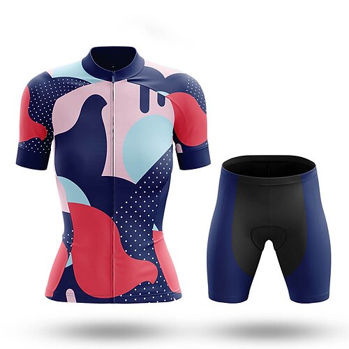 

Women's Cycling Jersey Cycling Jersey with Bib Shorts Cycling Jersey with Shorts Short Sleeve Bike Tracksuit Jersey Top with 3 Rear Pockets Mountain Bike MTB Road Bike Cycling Breathable Reflective