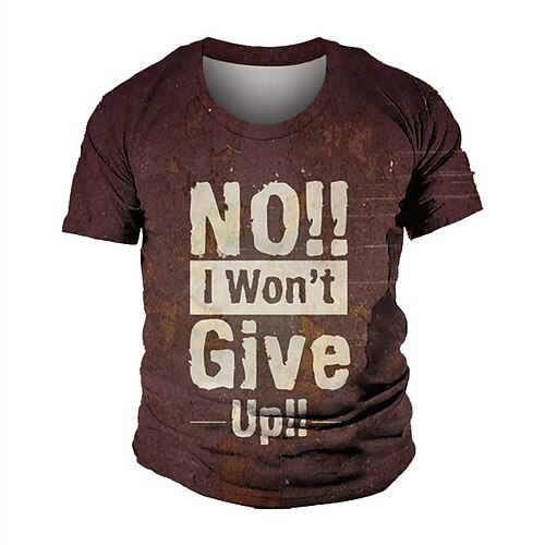 

Men's Unisex T shirt Tee 3D Print Graphic Prints Letter Crew Neck Street Daily Print Short Sleeve Tops Casual Fashion Comfortable Brown / Summer / Summer