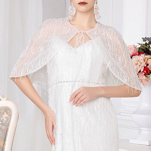 

Chal y Mantón Chales Estolas de Señora Bolero Sensual Nupcial Sin Mangas Encaje Velos de Boda Con Color Puro Para Boda Primavera verano