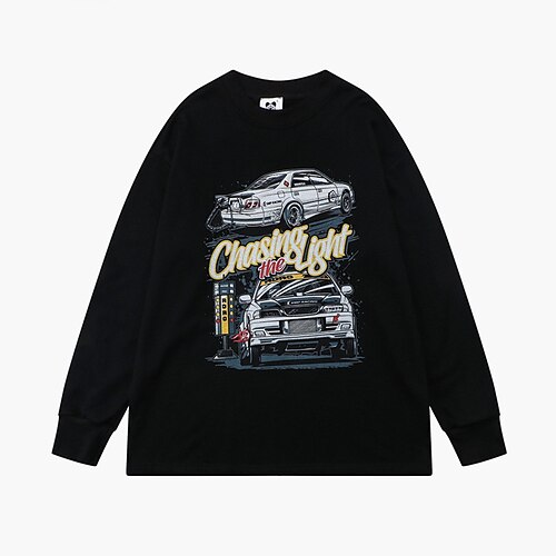 

Men's Sweatshirt Pullover Graphic Patterned Car Print Daily Sports Streetwear 3D Print Casual Big and Tall Hoodies Sweatshirts Black