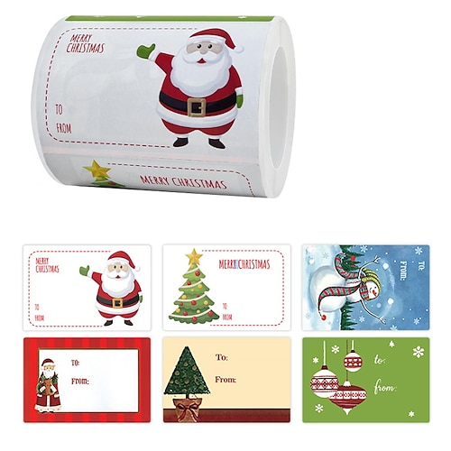 

3 Rolls Santa Claus Christmas Tree Christmas Bell Stickers for Student Notebook Planners Waterproof Self-adhesive Aesthetic for Women Men Girls