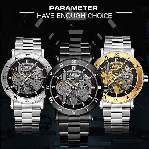 

FORSINING Mechanical Watch for Men's Analog Automatic self-winding Sexy Stylish Luxury Alarm Clock Day Date Alloy Stainless Steel Creative