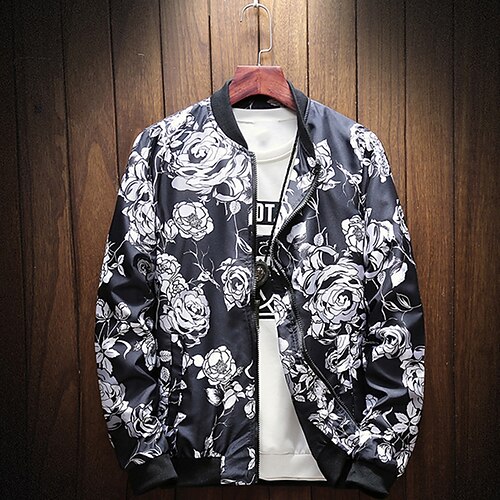 

Men's Jacket Regular Pocket Coat Dark Navy Casual Street Fall Zipper Stand Collar Regular Fit M L XL 2XL 3XL 4XL / Winter / Long Sleeve