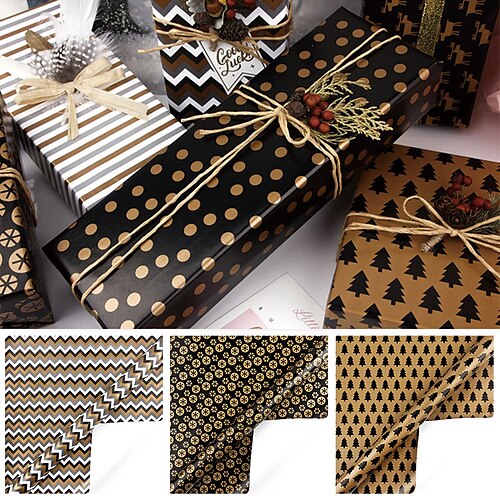 

6 PCS Christmas Tree Reindeer Wrapping Paper for Gift Decoration Party 2028 inch Art paper