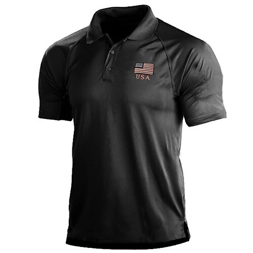 

Men's Collar Polo Shirt Golf Shirt Flag Turndown Gray Print Outdoor Street Short Sleeves Button-Down Print Clothing Apparel Fashion Designer Casual Breathable / Summer / Spring / Summer