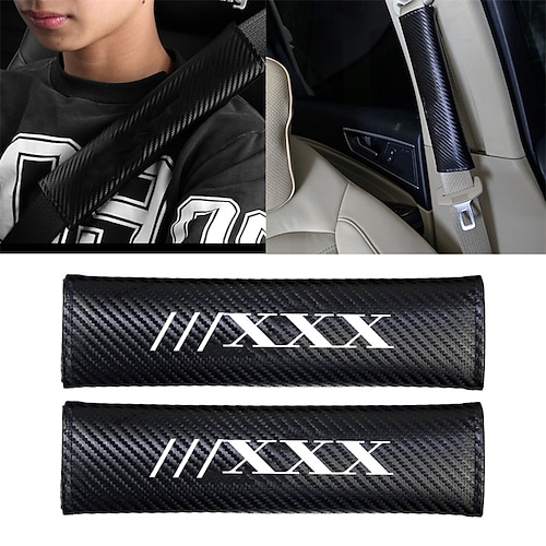 

StarFire 1PCS Car Shoulder Pads For Mercedes Benz AMG Belt Cover Auto Styling Interior Accessories Strap Cushion Protector Carbon Fiber