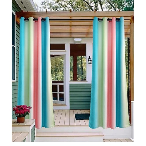 

Waterproof Curtains Tab Top Indoor Outdoor for Patio Grommet Curtain for Bedroom, Living Room, Porch, Pergola, Cabana
