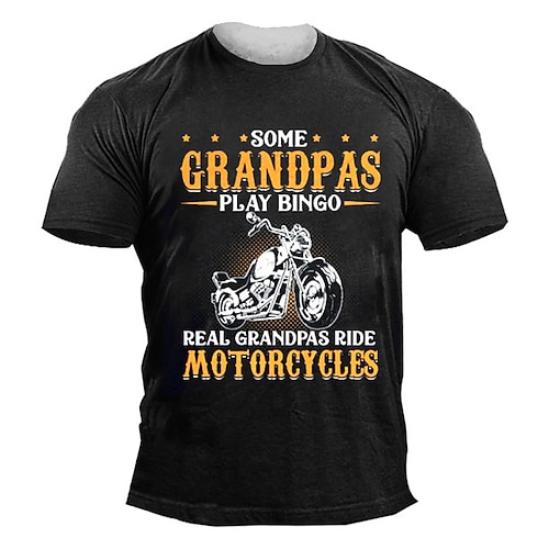 

Men's Unisex T shirt Tee 3D Print Graphic Patterned Motorcycle Letter Crew Neck Street Daily Print Short Sleeve Tops Designer Casual Vintage Big and Tall Black Army Green Dark Gray / Summer