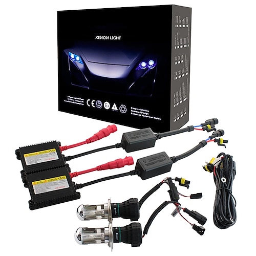 

OTOLAMPARA Xenon Kit H4 35W 55W Slim Ballast Kit HID Xenon Headlight Bulb 12V H4-3 Hid Kit 6000K H4 Bixenon HID Kit White Lightness A Complete Kit