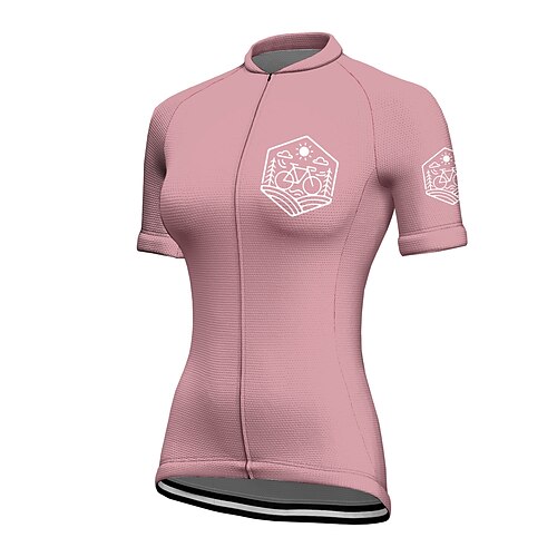 

21Grams Women's Cycling Jersey Short Sleeve Bike Top with 3 Rear Pockets Mountain Bike MTB Road Bike Cycling Breathable Quick Dry Moisture Wicking Rosy Pink Graphic Patterned Spandex Polyester Sports