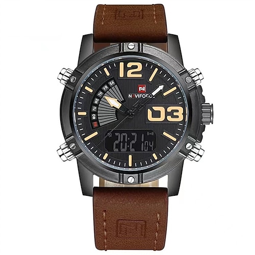 

NAVIFORCE Quartz Watch for Men Analog Quartz Stylish Stylish Waterproof Alloy PU Leather Fashion