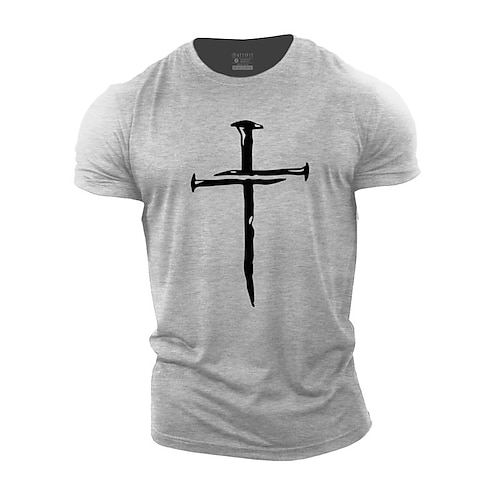 

Men's T shirt Tee Cool Shirt Graphic Cross Crew Neck Print Street Casual Short Sleeve Print Clothing Apparel Fashion Designer Classic Comfortable