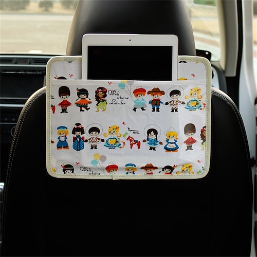 

Car Backseat Organizer with Touch Screen Clear Pocket Durable Oxford Cloth For Kids Cute Pattern