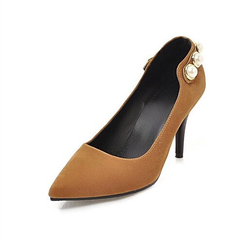 

Mujer Tacones Diario Verano Tacón de Aguja Dedo Puntiagudo Minimalismo Cuero PU Mocasín Color sólido Negro Rojo Marrón