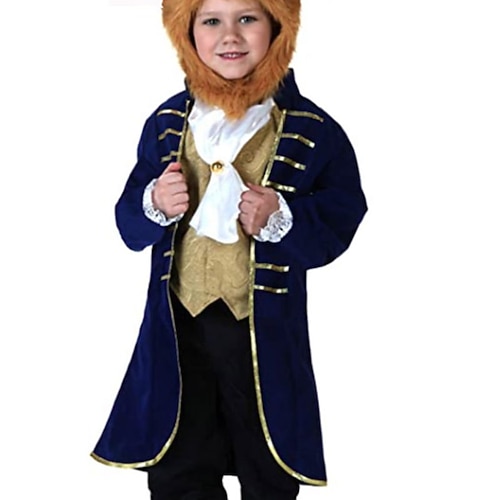 

Kids Boys Halloween Clothing Set 2 Pieces Long Sleeve Blue Color Block Special Occasion Indoor Costume 3-8 Years