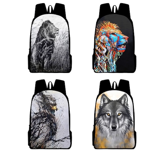 

School Backpack Bookbag Animal for Student Kids Boys Wear-Resistant Large Capacity Adjustable Shoulder Straps Oxford Cloth School Bag Back Pack Satchel 15.811.85.1 inch
