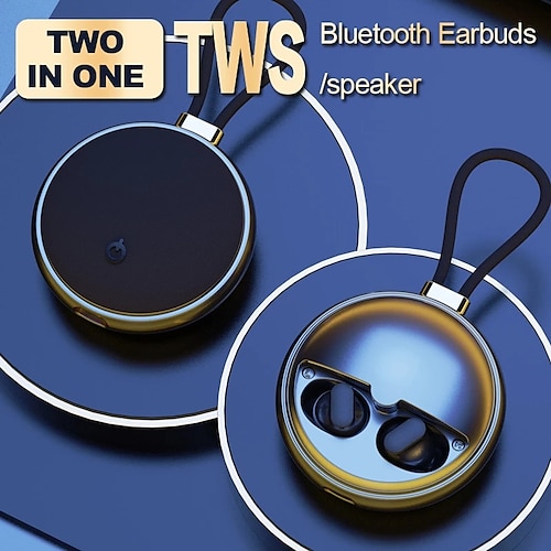

TWS In-Ear Bluetooth Speaker Ring 2 in 1 Bluetooth 5.0 Headphones Wireless Speakers Headphones and Mic Noise Cancelling Stereo Earbuds