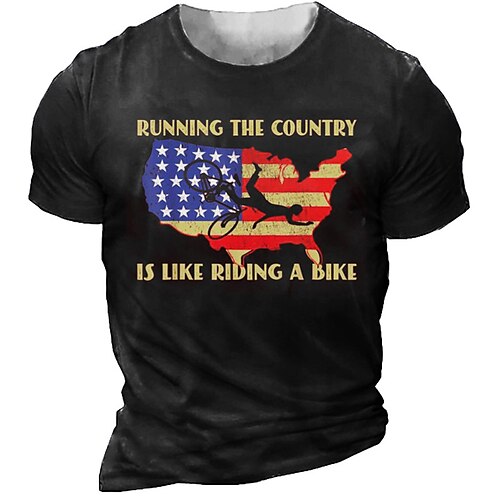 

Men's Unisex T shirt Tee Graphic National Flag Crew Neck Black 3D Print Outdoor Street Short Sleeve Print Clothing Apparel Vintage Sports Designer Casual / Summer / Summer