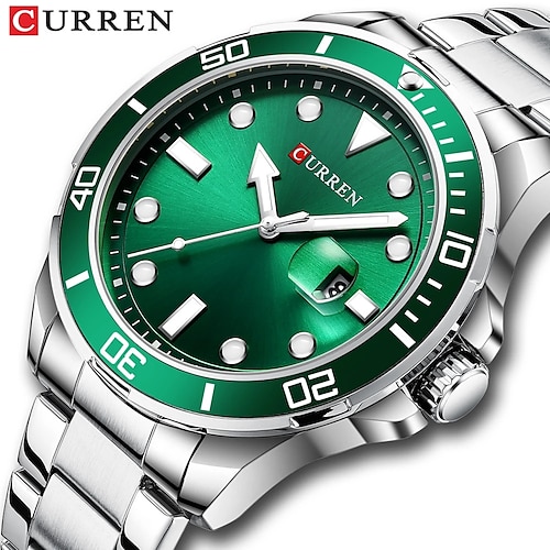 

CURREN Quartz Watch for Men Analog Quartz Stylish Stylish Formal Style Waterproof Calendar Alloy Stainless Steel Fashion