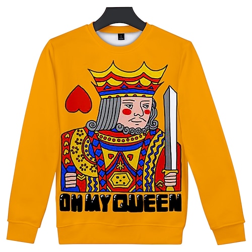

Inspired by Heart of The Cards Playing Cards Poker King K Queen Q Hoodie Anime 100% Polyester Anime 3D Graphic Street Style Hoodie For Men's / Women's / Couple's