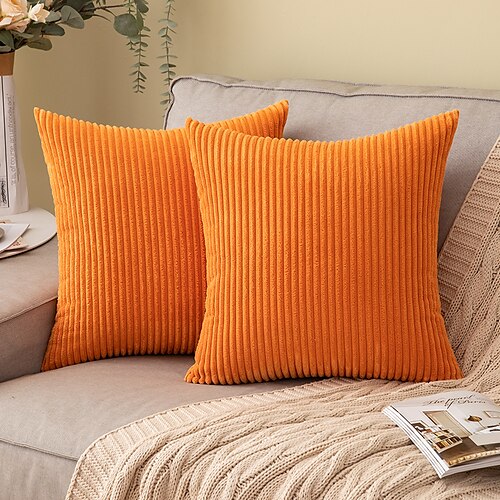 

Pack of 2 Corduroy Soft Soild Fall Pillow Covers Decorative Pillow Cases Square Pillowcases for Cushion Couch Sofa Bedroom Living Room