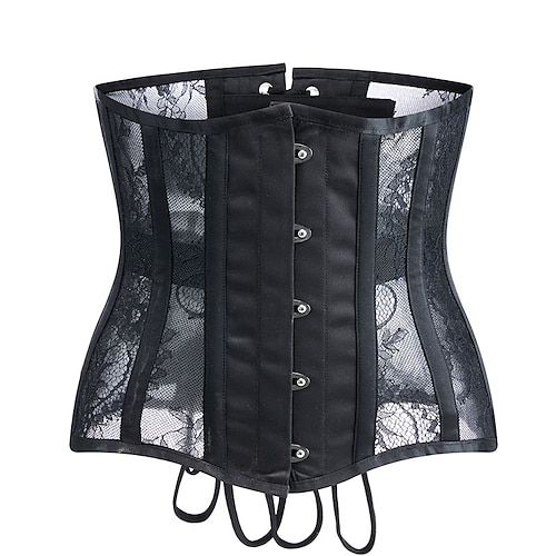 

Corset Women's Corsets Corset Tops Party & Evening Club Black Breathable Comfortable Underbust Corset Hook & Eye Lace Up Backless Tummy Control Push Up Pure Color Fall Spring / Embroidery