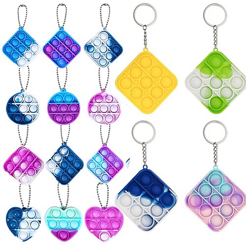 

8Pcs Fidget Toy Keychain Mini Push Pop Bubble Fidget Toy Simple Silicone Fidget Toy Keychain Bubble Pop Desk Toy Stress Relief Toys Suitable for Kids Adults