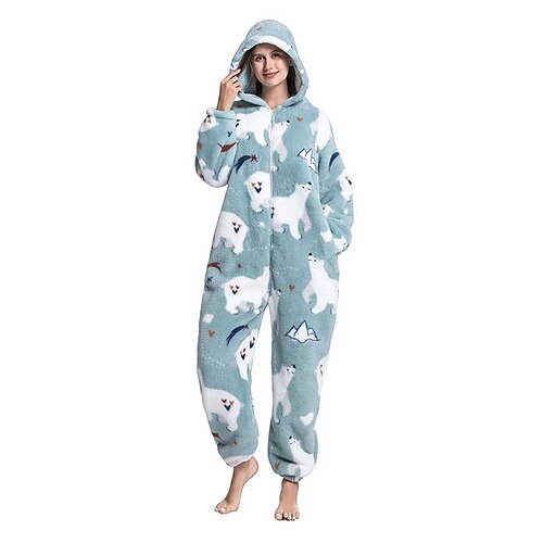 

Adults' Kigurumi Pajamas Nightwear Animal Onesie Pajamas Cosplay For Men and Women Christmas Animal Sleepwear Cartoon Festival / Holiday Costumes