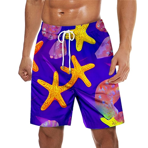 

Men's Swim Trunks Swim Shorts Quick Dry Board Shorts Bathing Suit Mesh Lining with Pockets Drawstring Swimming Surfing Beach Water Sports Printed Spring Summer