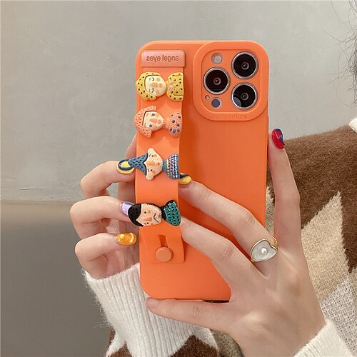 

Phone Case For Apple Classic Series iPhone 8 Plus iPhone 8 iPhone 7 Plus iPhone 7 iPhone 13 12 11 Pro Max X XR XS Max Portable with Wrist Strap Shockproof Cartoon TPU