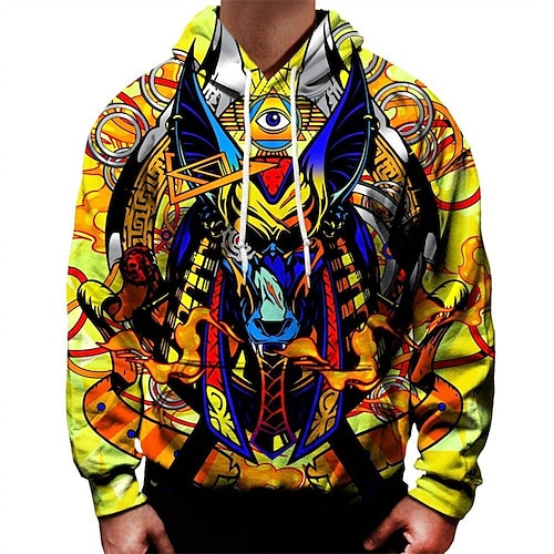 

Homens Unisexo Moletom com capuz Amarelo Com Capuz Estampas Abstratas Imprimir Diário Esportes Impressão 3D Roupa de rua Designer Casual Primavera Outono Roupa Moletons Moletons Manga Longa