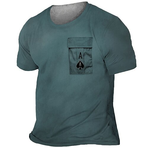 

Men's Unisex T shirt Tee Graphic Prints Poker Crew Neck Street Daily Print Short Sleeve Tops Designer Casual Big and Tall Sports Blue / Summer
